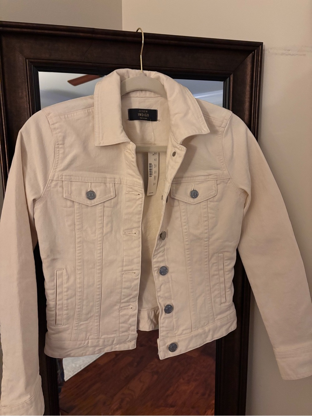 J. Crew Cream Off White Denim Trucker Jacket